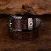 Men's Engraved Western Belt with Floral Embossing
