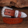 Men's Engraved Western Belt with Floral Embossing