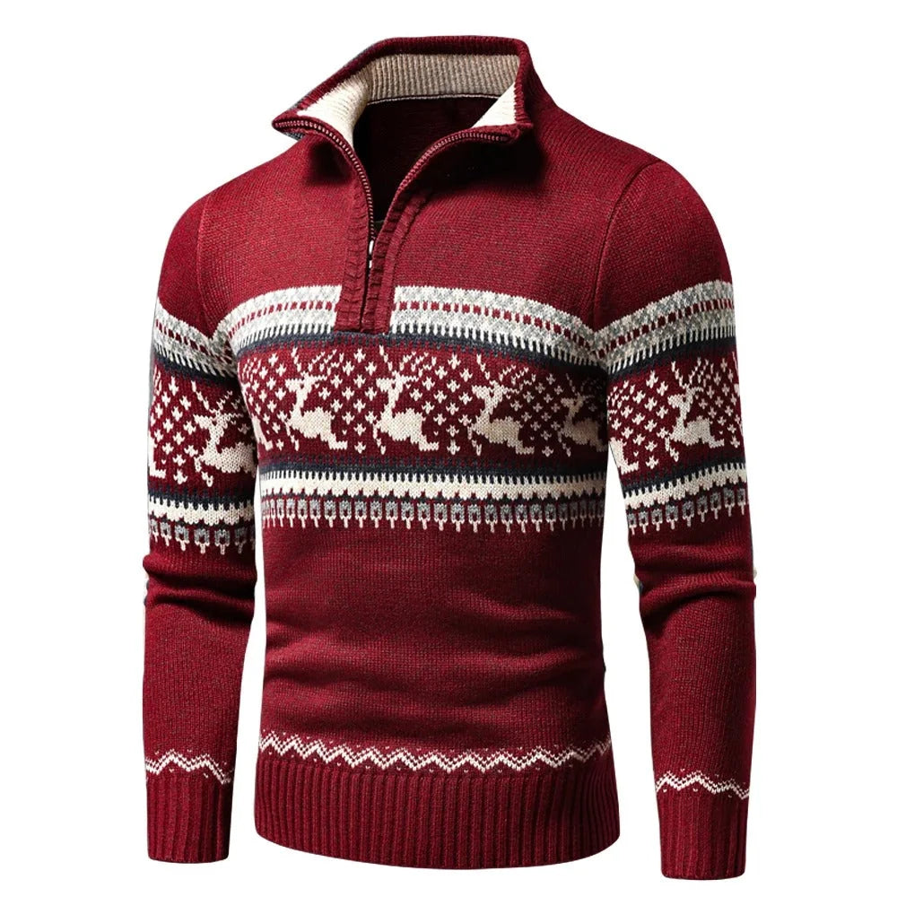 Men's Fair Isle Half-Zip Sweater