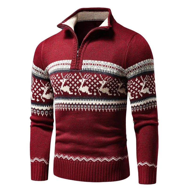 Men's Fair Isle Half-Zip Sweater