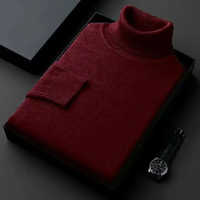 Men's Fine Knit Turtleneck Jumper