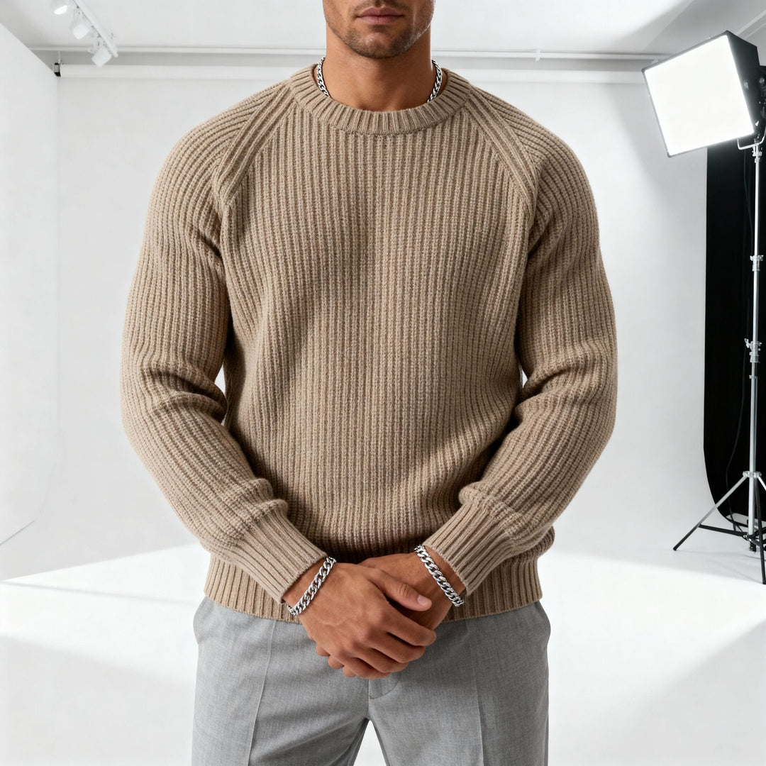 Men's Fisherman-Rib Crewneck Sweater