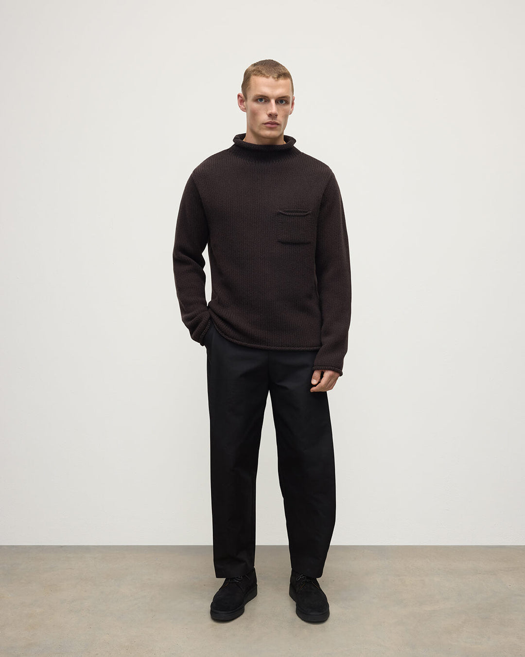 Men's Fisherman-Style Turtleneck Jumper