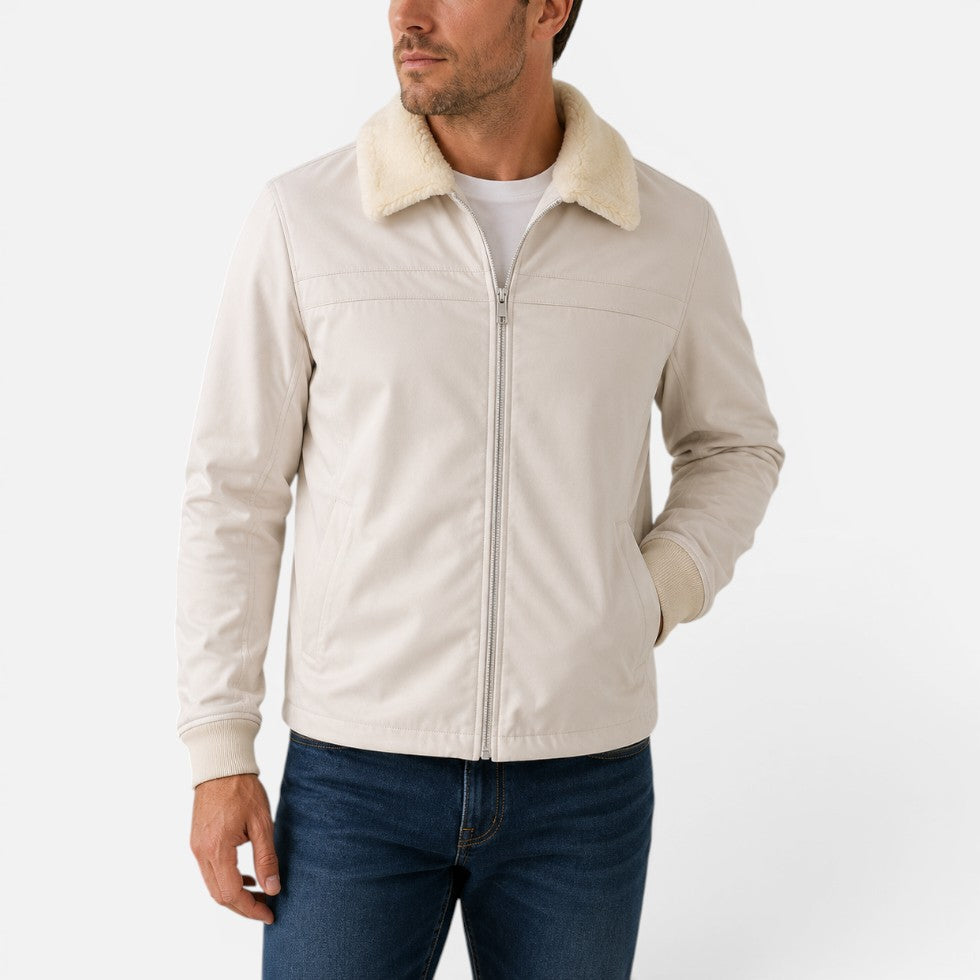 Men's Fleece-Collar Winter Jacket