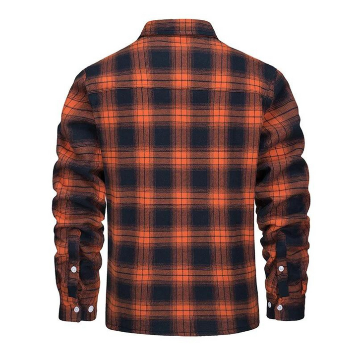Men's Fleece-Lined Square Print Jacket