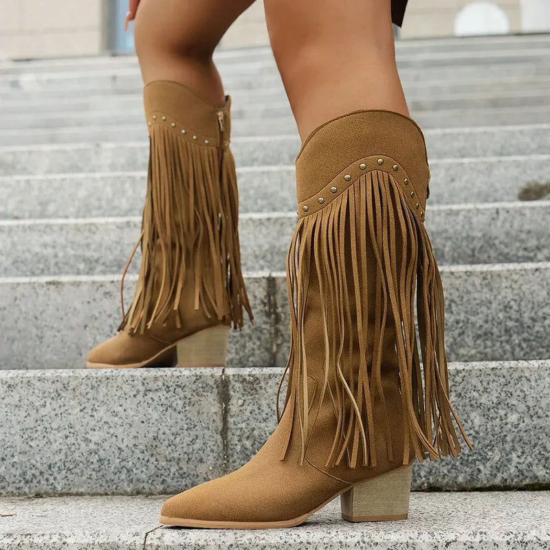 Women's Fringe-Trim Western Boots