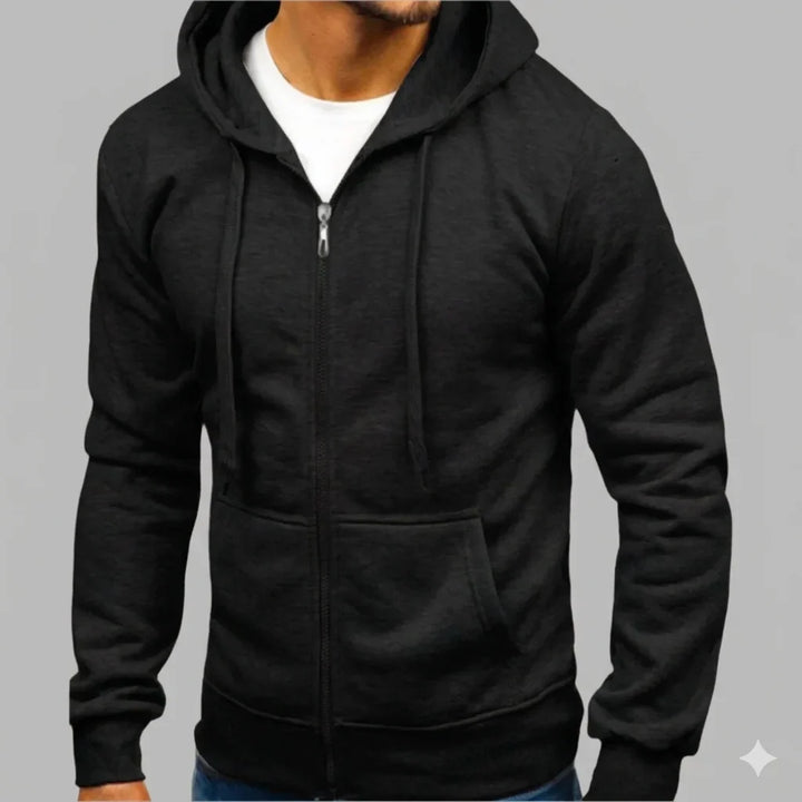 Men's Full-Zip Hoodie with Kangaroo Pocket