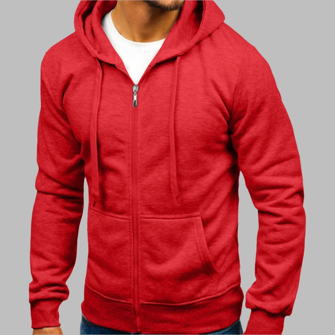 Men's Full-Zip Hoodie with Kangaroo Pocket