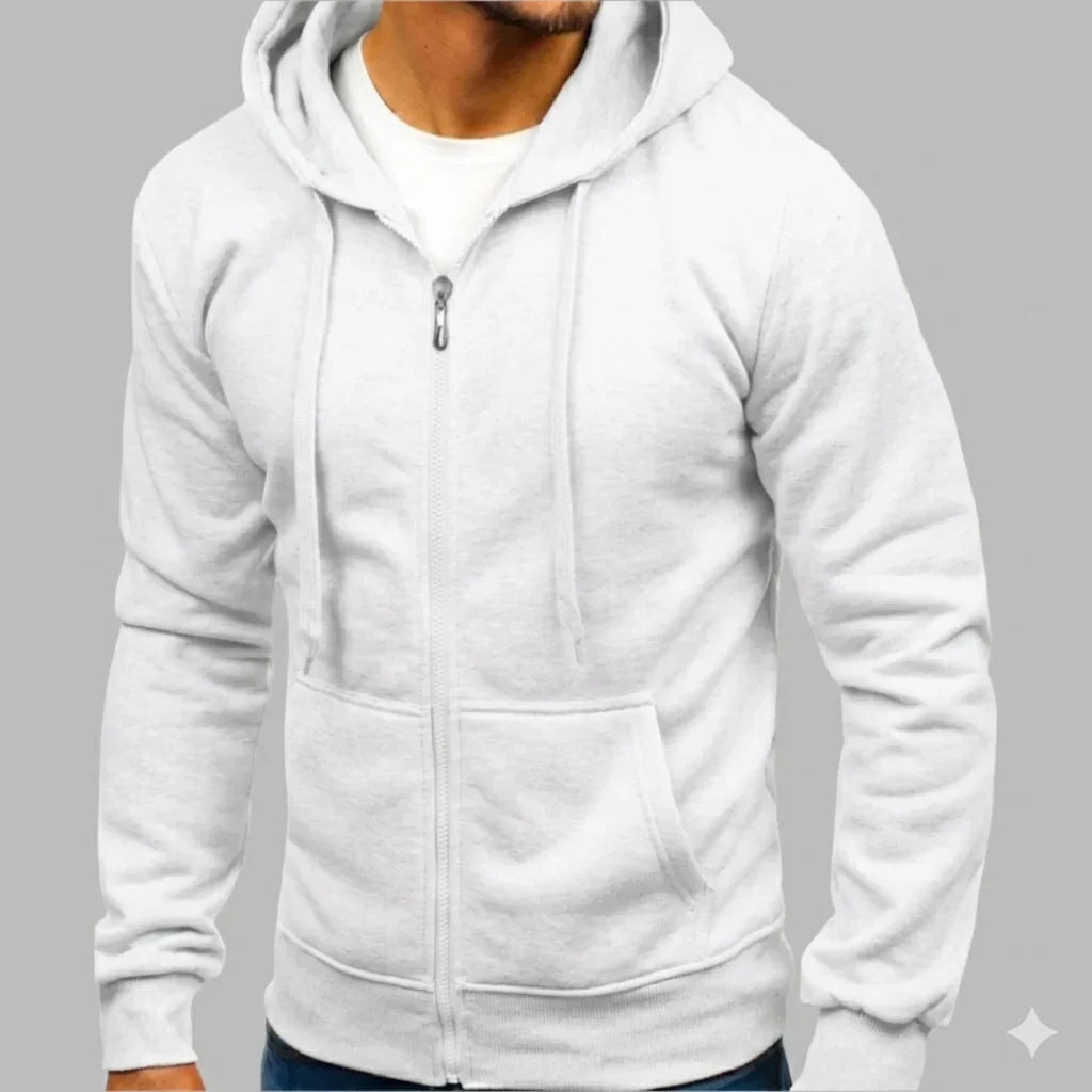 Men's Full-Zip Hoodie with Kangaroo Pocket