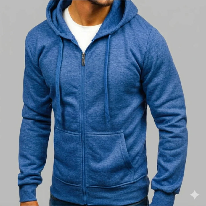 Men's Full-Zip Hoodie with Kangaroo Pocket