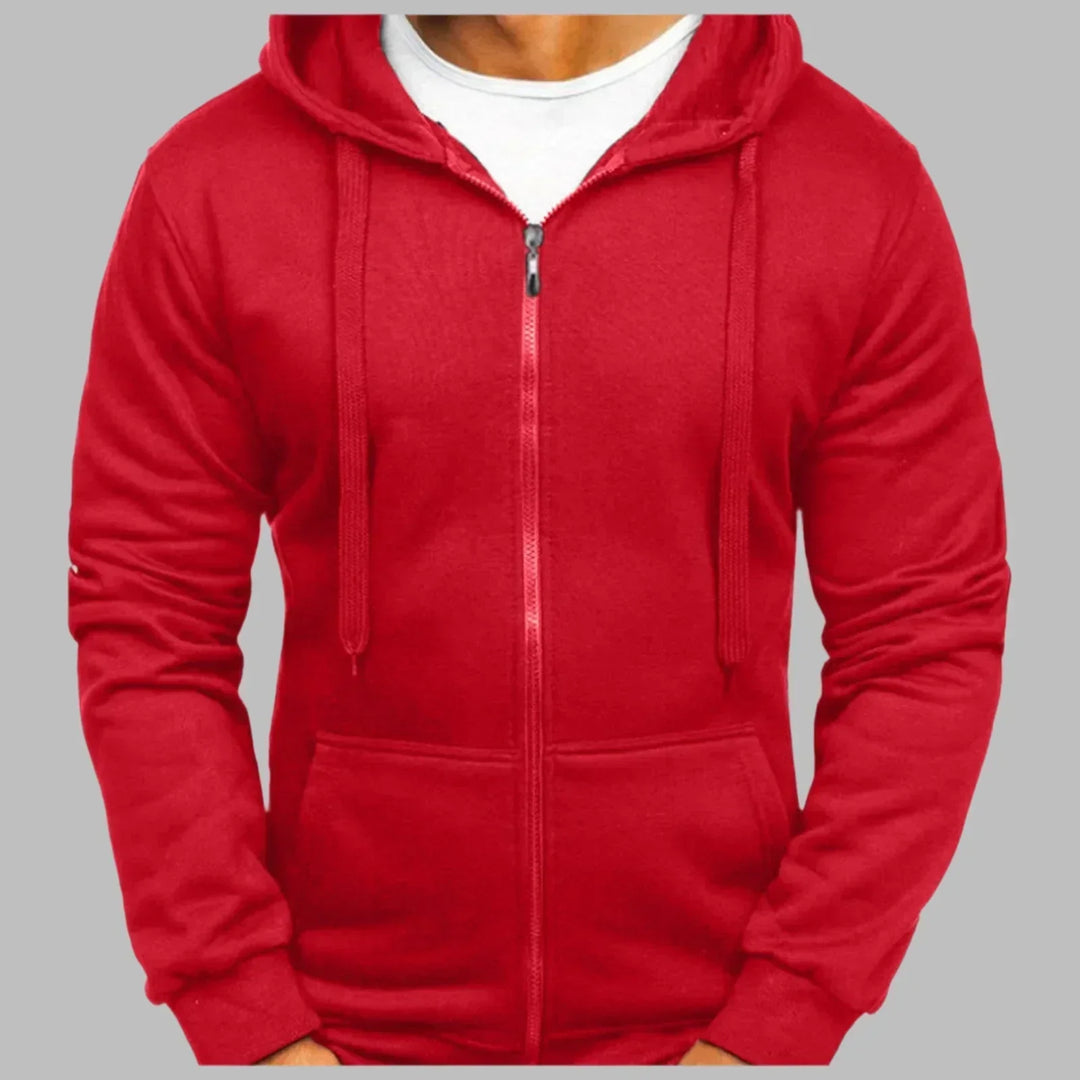 Men's Full-Zip Hoodie with Kangaroo Pocket