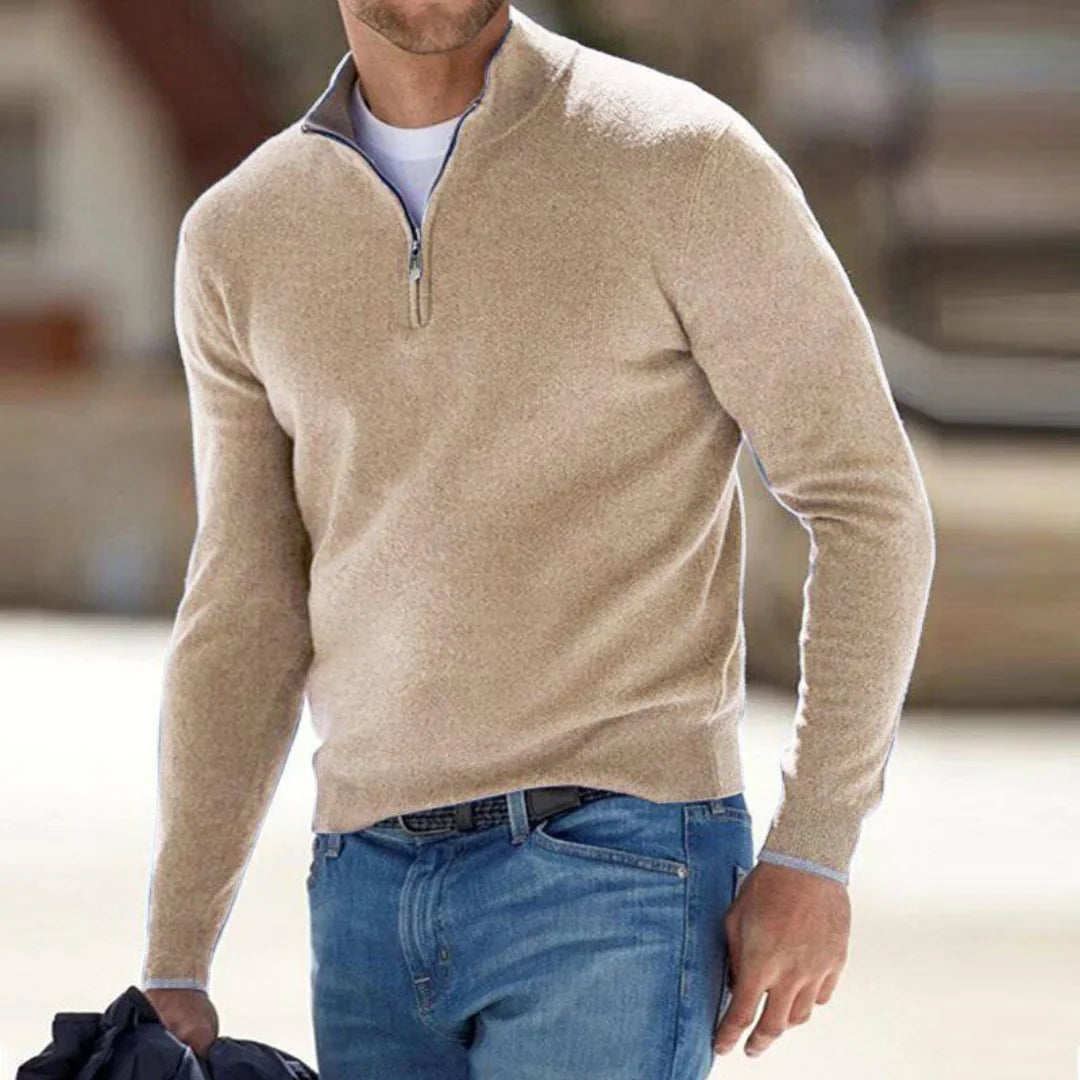 Men's Half-Zip Knit Pullover Sweater