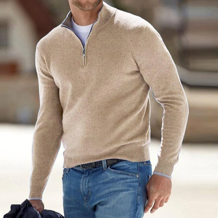 Men's Half-Zip Knit Pullover Sweater