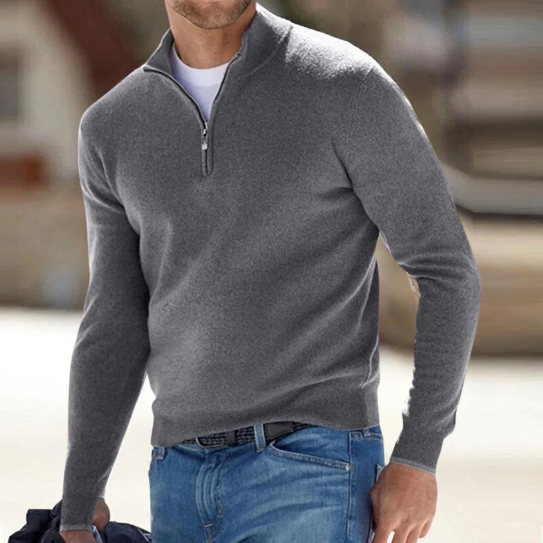 Men's Half-Zip Knit Pullover Sweater