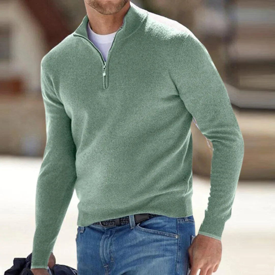 Men's Half-Zip Knit Pullover Sweater