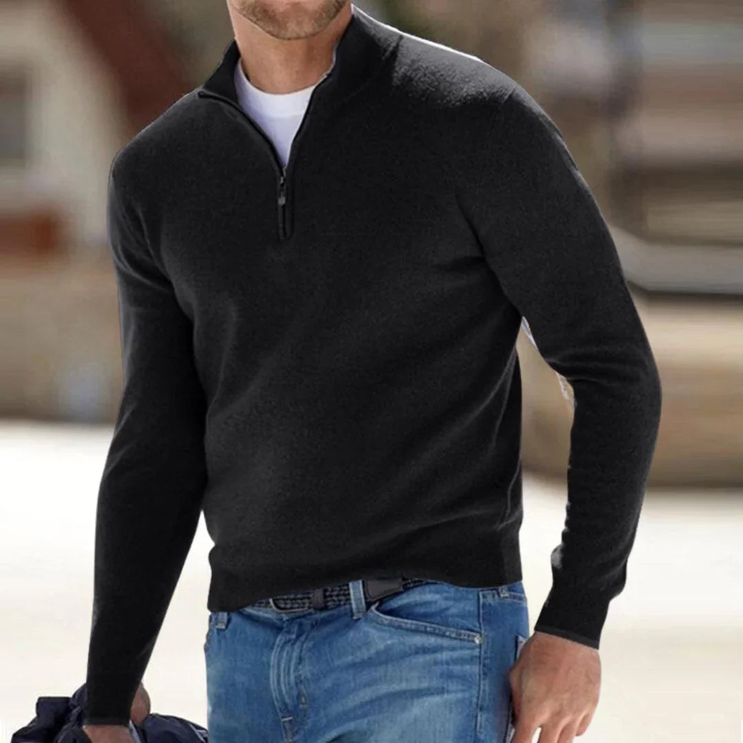 Men's Half-Zip Knit Pullover Sweater