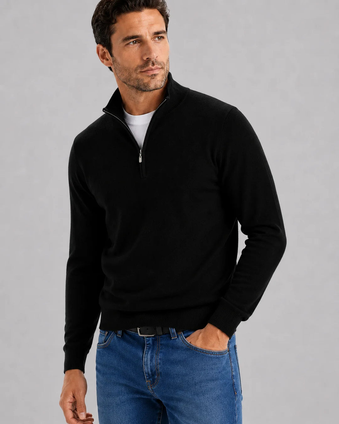 Men's Half-Zip Knit Sweater