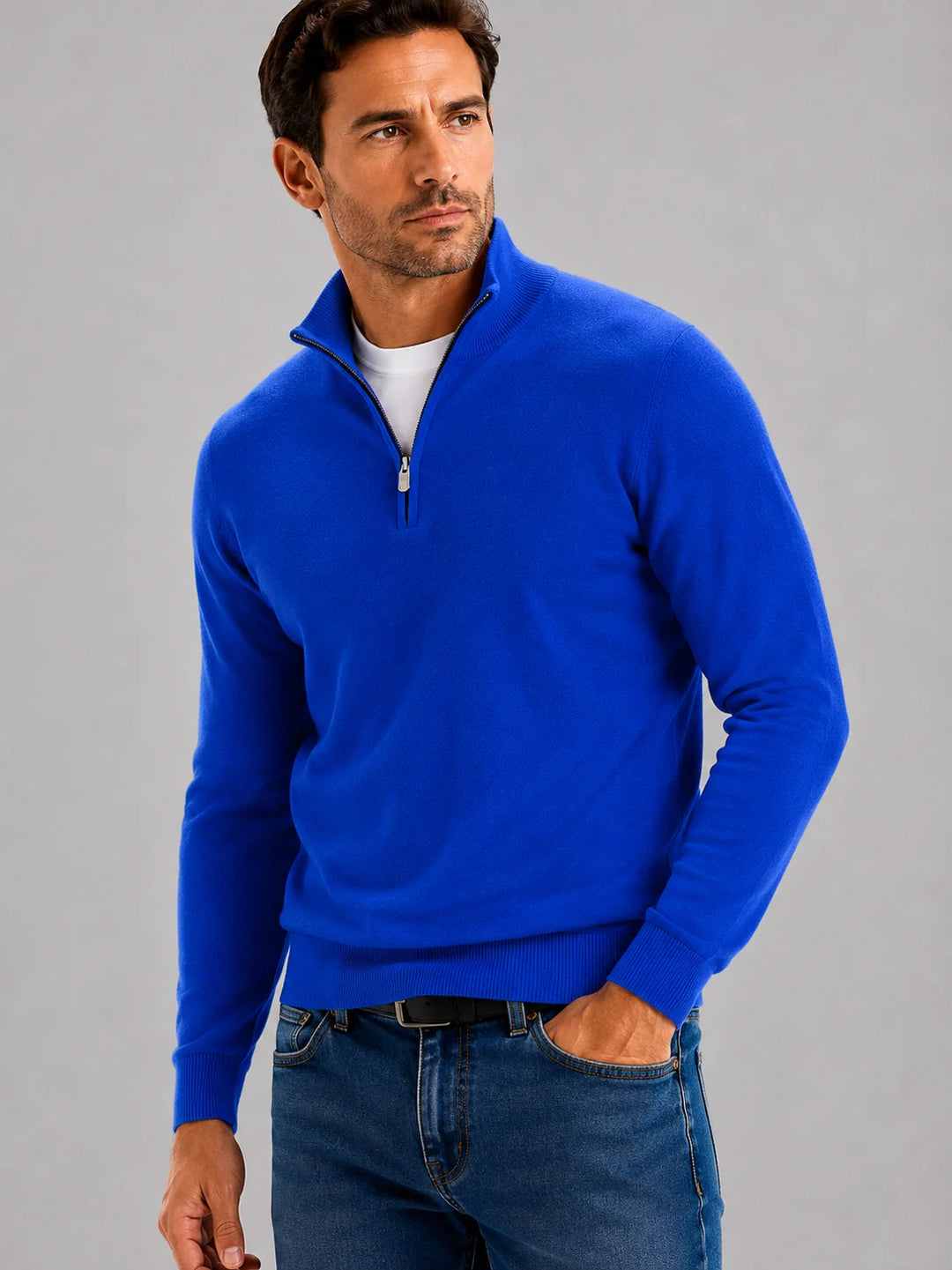 Men's Half-Zip Knit Sweater