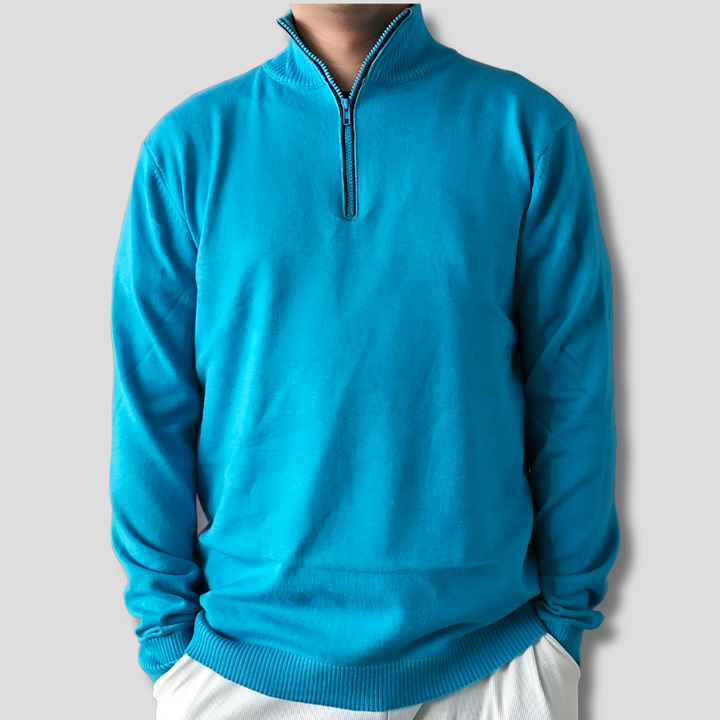 Men's Half-Zip Stand Collar Jumper
