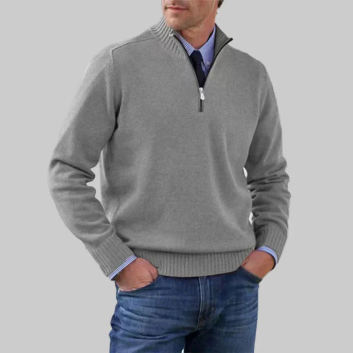 Men's Half-Zip Stand Collar Jumper