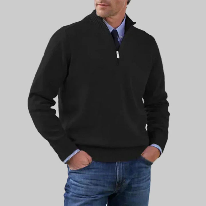 Men's Half-Zip Stand Collar Jumper