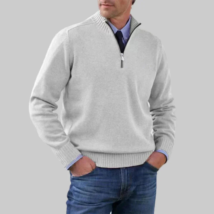 Men's Half-Zip Stand Collar Jumper