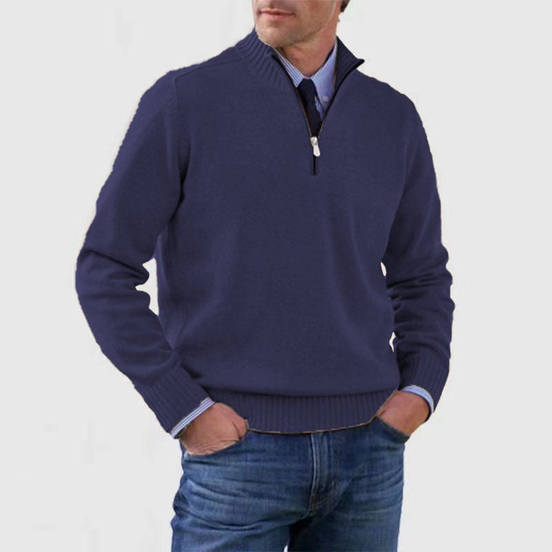 Men's Half-Zip Stand Collar Jumper