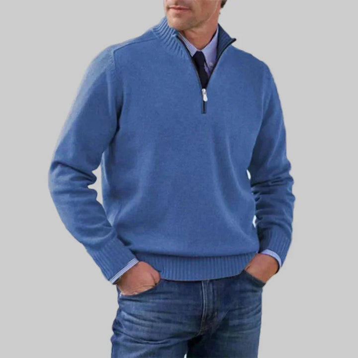 Men's Half-Zip Stand Collar Jumper