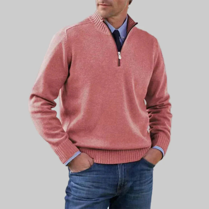 Men's Half-Zip Stand Collar Jumper