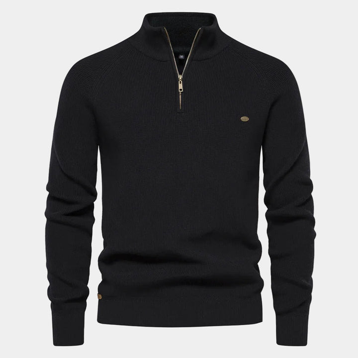 Men's Half-Zip Stand Collar Sweater