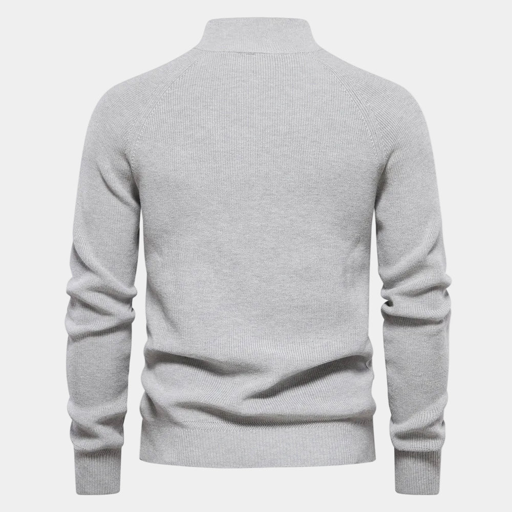 Men's Half-Zip Stand Collar Sweater