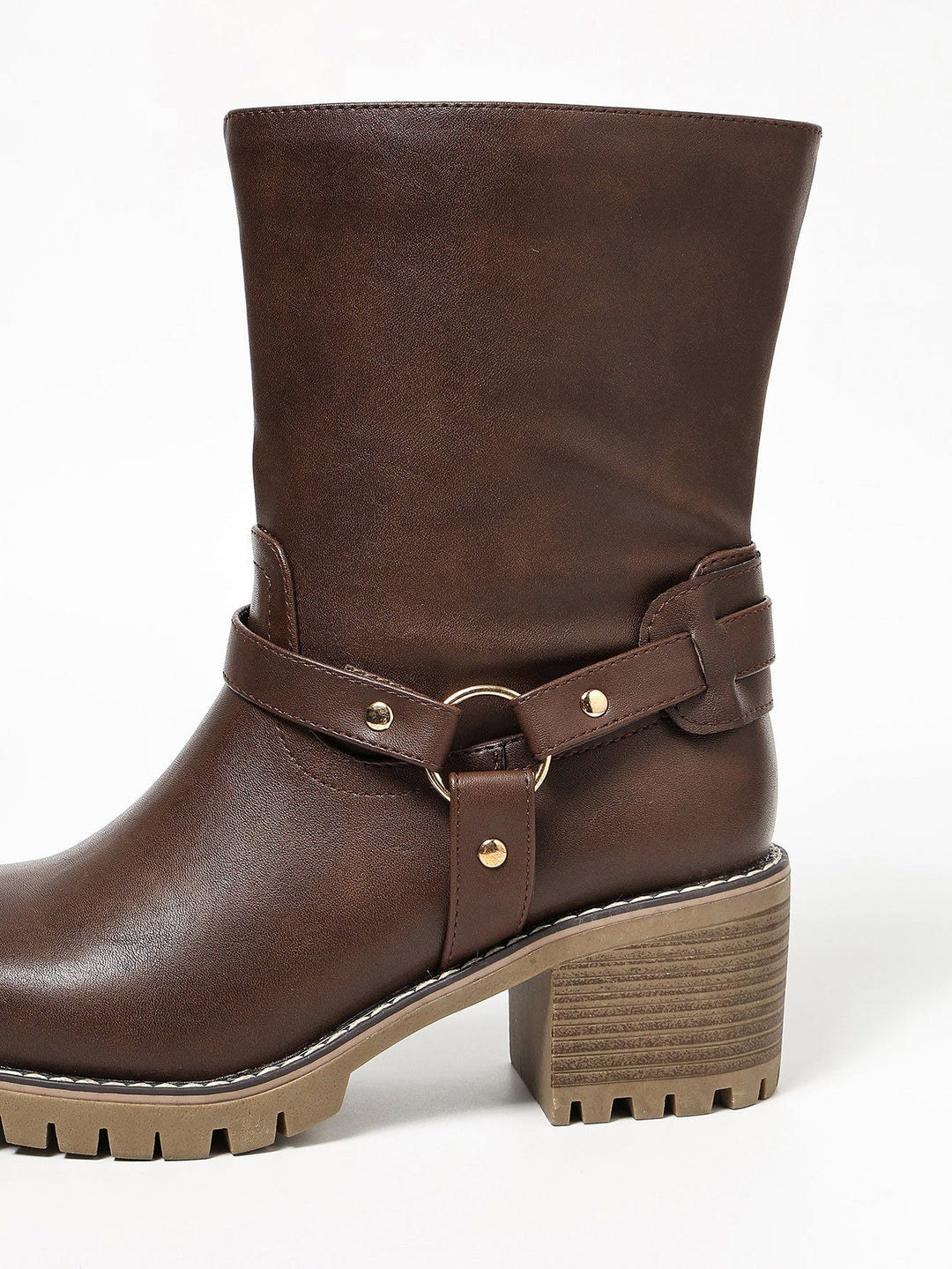 Women's Harness Strap Mid-Calf Boots