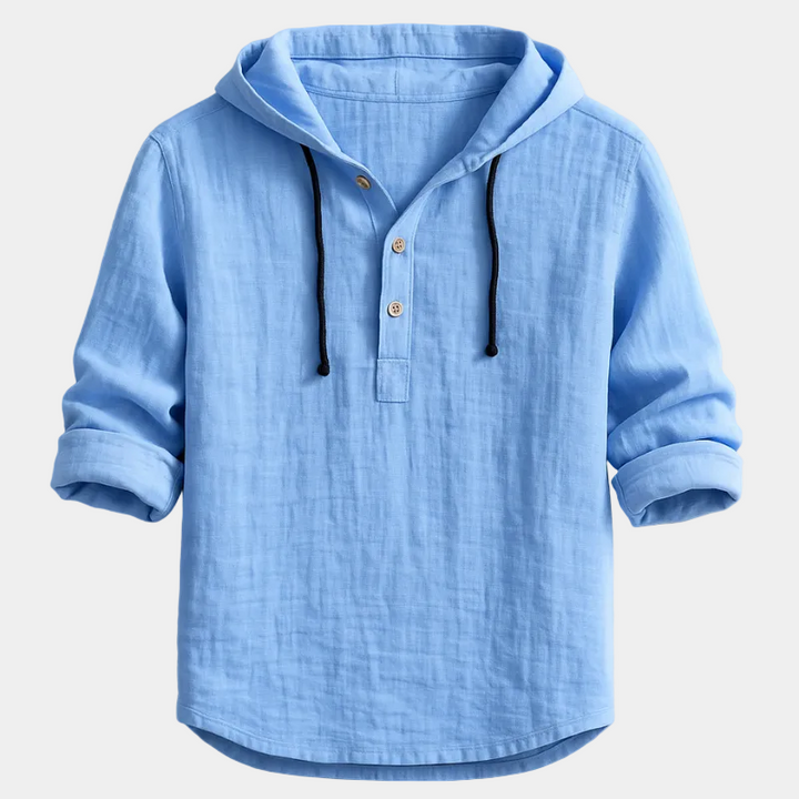 Men's Hooded Button-Front Shirt