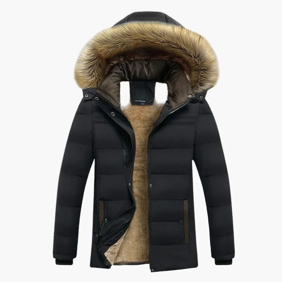 Men's Hooded Faux Fur Winter Parka