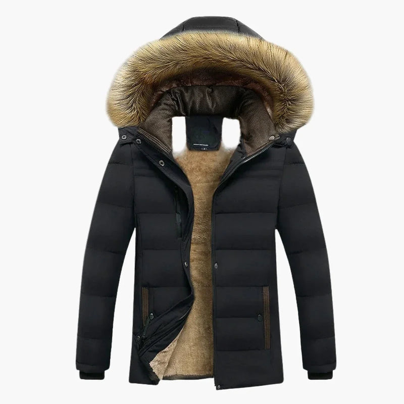 Men's Hooded Faux Fur Winter Parka