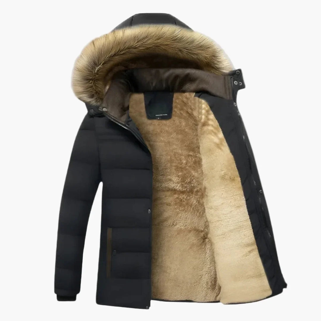Men's Hooded Faux Fur Winter Parka