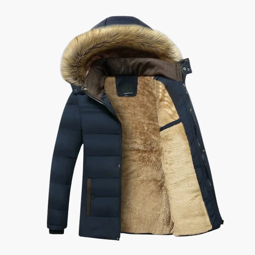 Men's Hooded Faux Fur Winter Parka