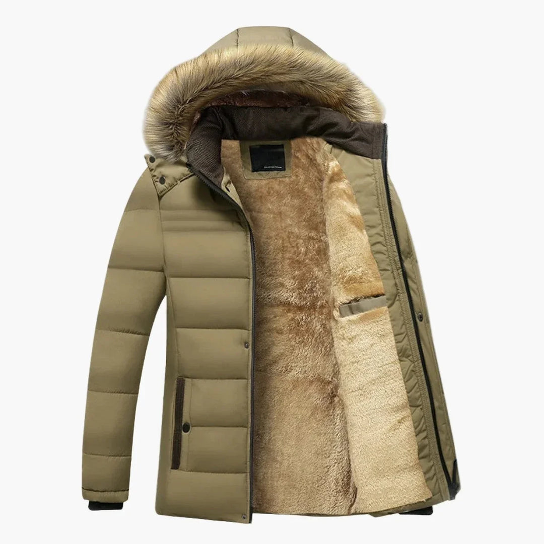 Men's Hooded Faux Fur Winter Parka