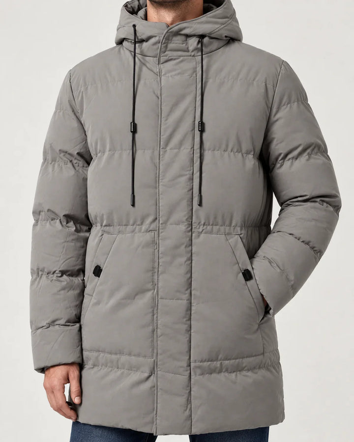 Men's Hooded Longline Padded Parka Jacket