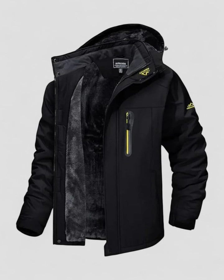 Men's Hooded Winter Jacket with Zip Pockets