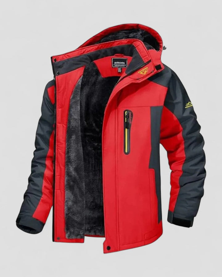 Men's Hooded Winter Jacket with Zip Pockets