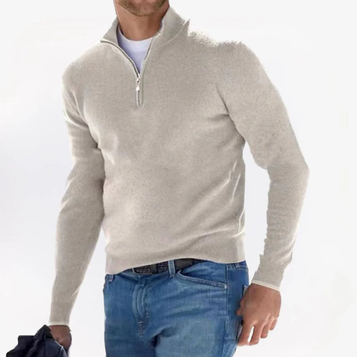 Men's Knitted Quarter-Zip Jumper