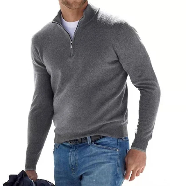 Men's Knitted Quarter-Zip Jumper