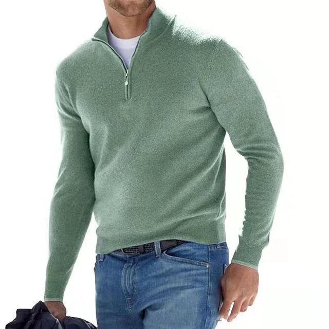 Men's Knitted Quarter-Zip Jumper