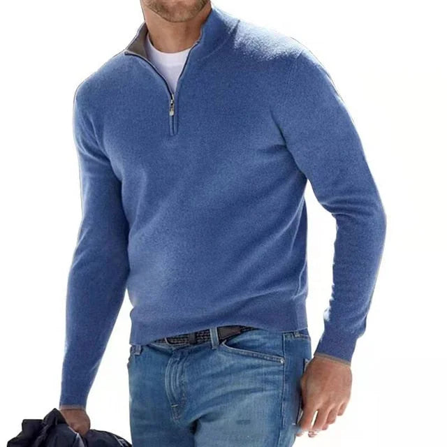 Men's Knitted Quarter-Zip Jumper