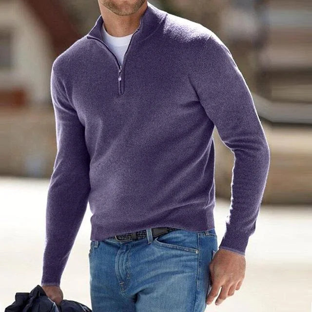 Men's Knitted Quarter-Zip Jumper