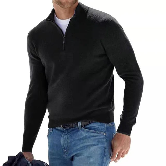 Men's Knitted Quarter-Zip Jumper