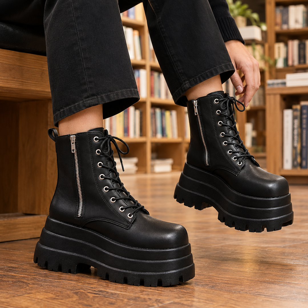 Men's Lace-Up Platform Boots