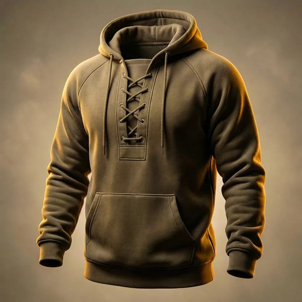 Men's Lace-Up Raglan Hoodie