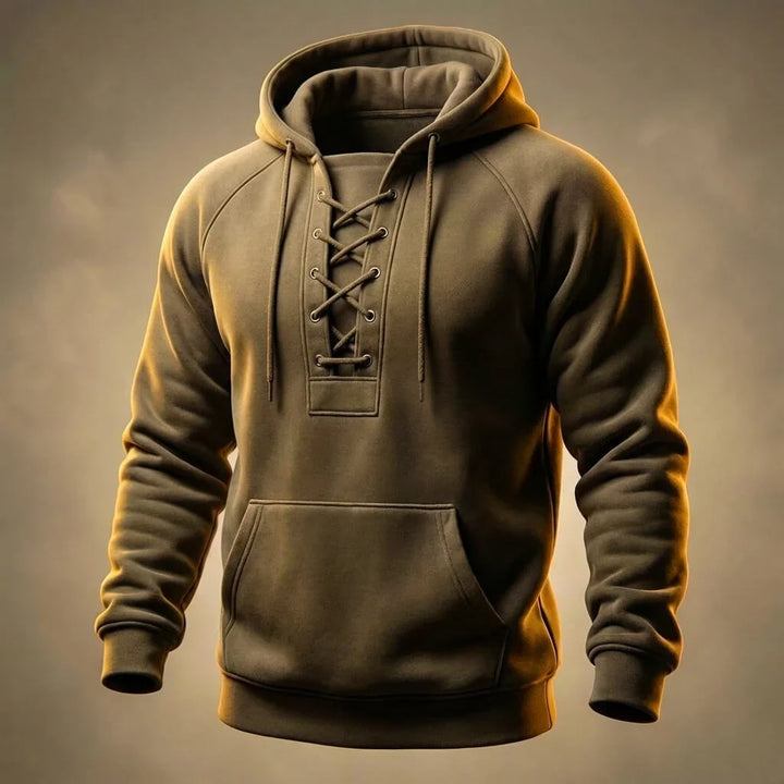 Men's Lace-Up Raglan Hoodie